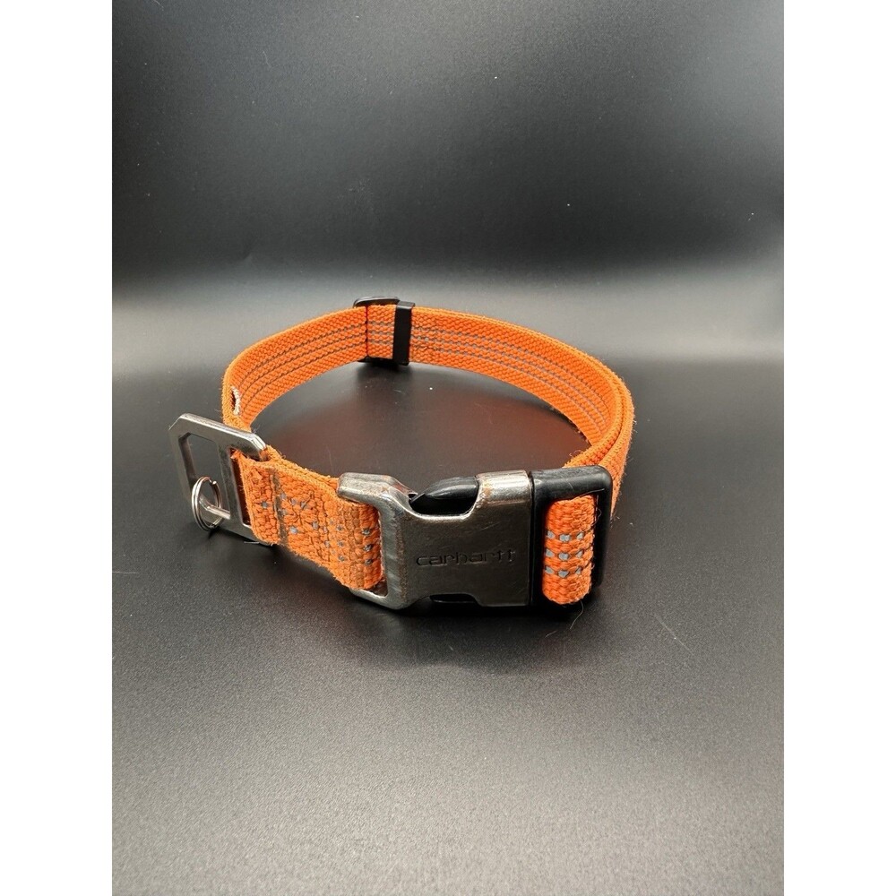 Carhartt Tradesman Dog Collar Hunter Orange Reflective Rugged Size Large 18”-26”